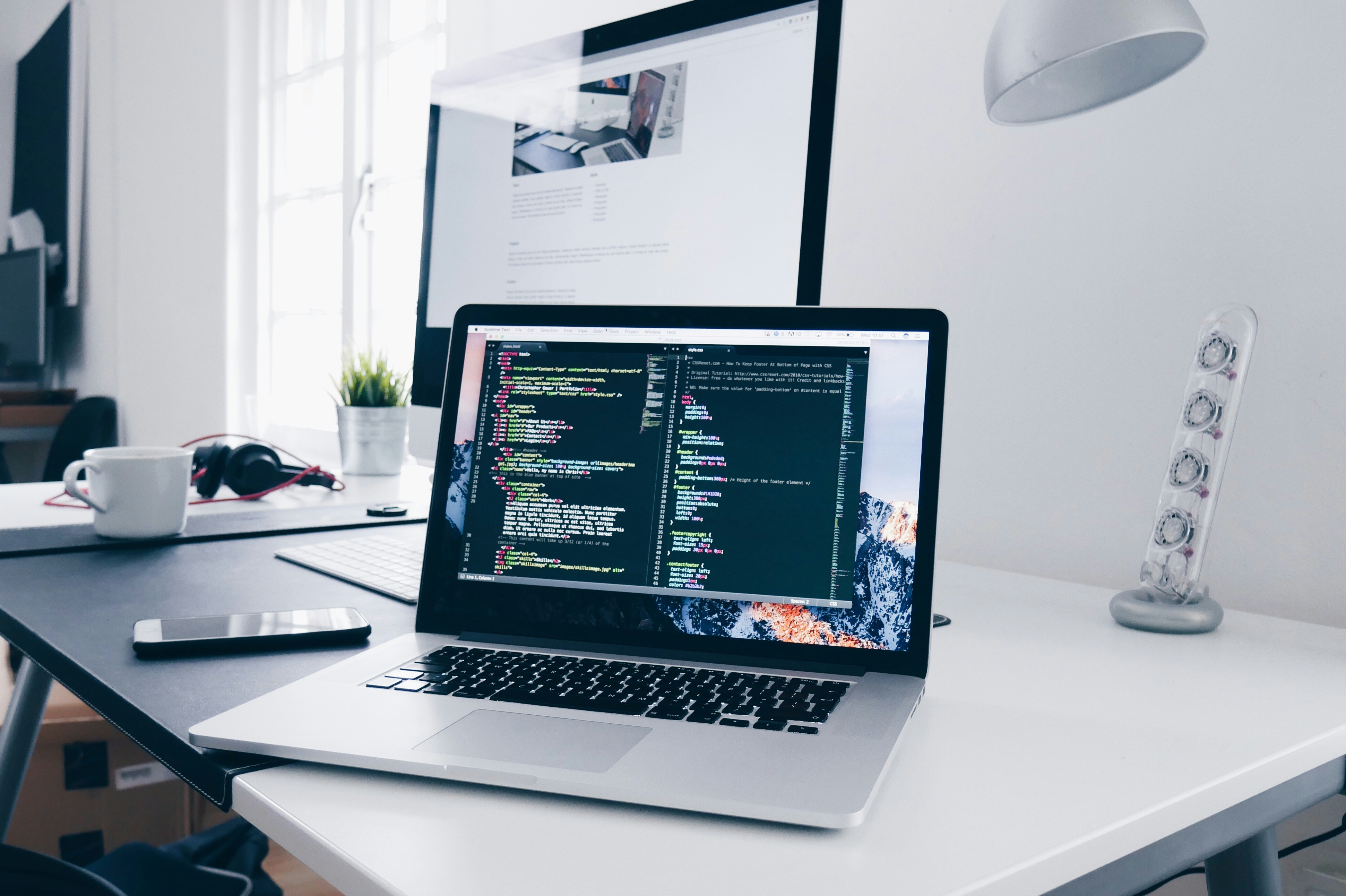 Laptop displaying code